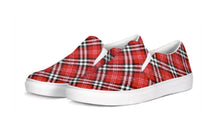 Load image into Gallery viewer, Red Tartan Plaid Slip On Canvas Shoes