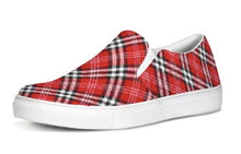 Load image into Gallery viewer, Red Tartan Plaid Slip On Canvas Shoes