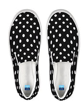 Load image into Gallery viewer, Black and White Polka Dot Slip On Canvas Shoes