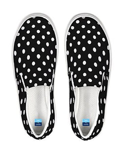 Black and White Polka Dot Slip On Canvas Shoes