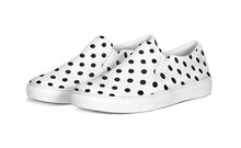 Load image into Gallery viewer, White and Black Polka Dot Slip On Canvas Shoes