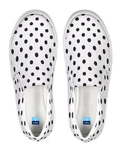 Load image into Gallery viewer, White and Black Polka Dot Slip On Canvas Shoes
