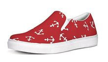 Load image into Gallery viewer, Red and White Anchor Slip On Canvas Shoes
