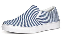 Load image into Gallery viewer, Navy Seersucker Slip On Canvas Shoes