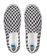 Load image into Gallery viewer, Black and White Gingham Slip On Canvas Shoes