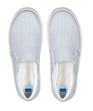 Load image into Gallery viewer, Blue Seersucker Slip On Canvas Shoes