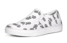 Load image into Gallery viewer, Black and White Bicycle Slip On Canvas Shoes