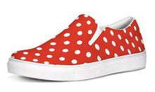 Load image into Gallery viewer, Red and White Polka Dot Slip On Canvas Shoes