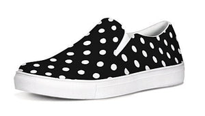 Black and White Polka Dot Slip On Canvas Shoes