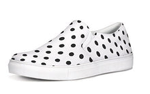Load image into Gallery viewer, White and Black Polka Dot Slip On Canvas Shoes