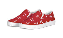 Load image into Gallery viewer, Red and White Anchor Slip On Canvas Shoes