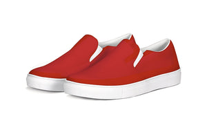 Red Slip On Canvas Shoes