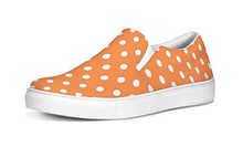 Load image into Gallery viewer, Orange and White Polka Dot Slip On Canvas Shoes