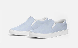 Blue Chambray Slip On Canvas Shoes