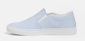 Blue Chambray Slip On Canvas Shoes