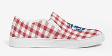 Load image into Gallery viewer, Red Gingham Navy Ginger Jar Slip On Canvas Shoes