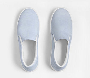 Blue Chambray Slip On Canvas Shoes