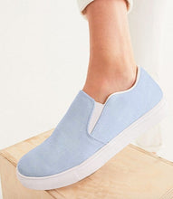 Load image into Gallery viewer, Blue Chambray Slip On Canvas Shoes