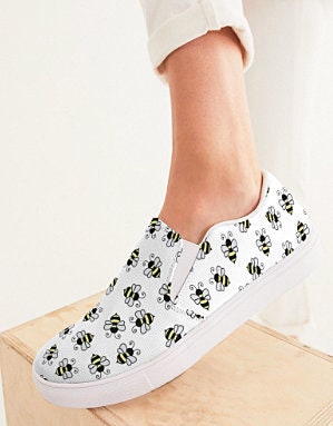 Bumble Bee Slip On Canvas Shoes