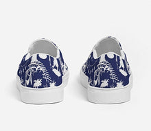 Load image into Gallery viewer, Navy and White Chinoiserie Toile Slip On Canvas Shoes