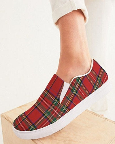 Royal Stewart Tartan Plaid Slip On Canvas Shoes