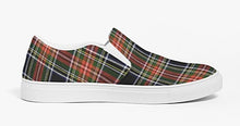 Load image into Gallery viewer, Stewart Black Tartan Plaid Slip On Canvas Shoes