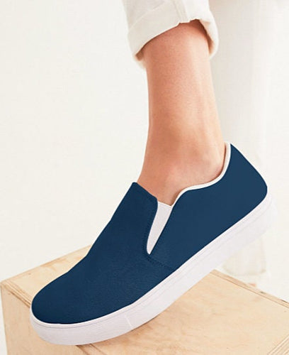 Navy Slip On Canvas Shoes
