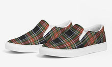 Load image into Gallery viewer, Stewart Black Tartan Plaid Slip On Canvas Shoes