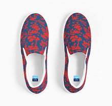 Load image into Gallery viewer, Navy and Red Chinoiserie Slip On Canvas Shoes
