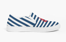 Load image into Gallery viewer, Navy Stripes and Lobster Slip On Canvas Shoes