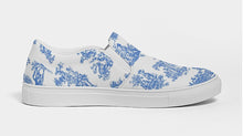 Load image into Gallery viewer, Blue Toile Slip On Canvas Shoes