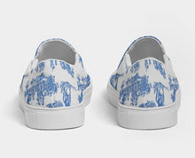 Load image into Gallery viewer, Blue Toile Slip On Canvas Shoes