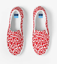 Load image into Gallery viewer, Whimsical Red Heart Slip On Canvas Shoes