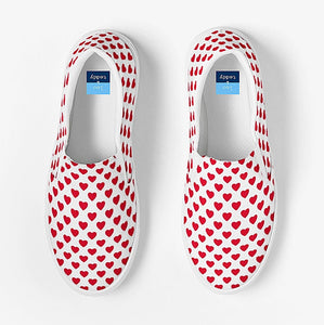 Red Heart Slip On Canvas Shoes