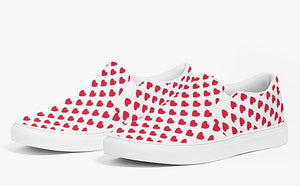 Red Heart Slip On Canvas Shoes