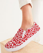 Load image into Gallery viewer, Whimsical Red Heart Slip On Canvas Shoes