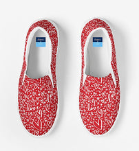 Load image into Gallery viewer, Red Hearts and Love Slip On Canvas Shoes