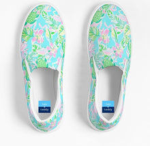Load image into Gallery viewer, Lilly-Style Floral Pink Flamingo Slip On Canvas Shoes