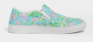 Lilly-Style Floral Pink Flamingo Slip On Canvas Shoes